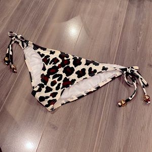 Side Tie Billabong Bikini Bottoms with Beaded String Detail